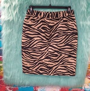 Lauren Ralph Lauren Tan Animal Print Skirt Size 8